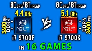 i7 9700F vs i7 9700K OC Test in 16 Games or i7 9700K stock vs Overclock [upl. by Bahr]