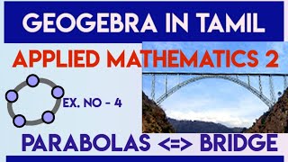 GeoGebra  Parabola into fly over Bridge  Applied Mathematics 1 amp 2  Ex4 [upl. by Elocaj]