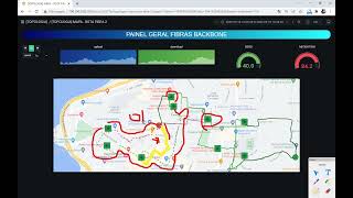 Monitoramento mapa Backbone Fibra Óptica Grafana Flowcharting tutorial [upl. by Gabbie807]