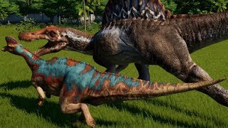 Spinosaurus vs All Hadrosaurs Including Olorotitan  Jurassic World Evolution 1080p 60FPS [upl. by Philine]