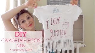 TUTORIAL DIY Camiseta de Flecos para niña muy fácil [upl. by Hetty]