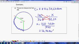 Trouver la mesure dun arc de cercle [upl. by Avirt293]