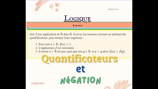 Exercice  Négation des quantificateurs [upl. by Name]