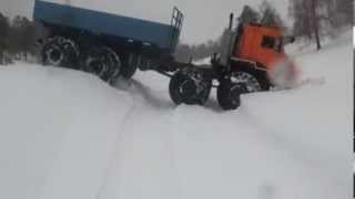 truck KAMAZ 8x8 in snow [upl. by Lozar]