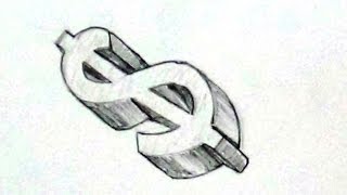 How to draw Dollar Sign For Beginners In 3D [upl. by Celia857]