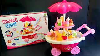 6 minutes Satisfying with Unboxing Cute Pink Ice Cream Sweet Cart Trolley  hello kitty ASMR [upl. by Marchall]