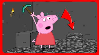 Peppa pig breaks the bedrock in Minecraft Cartoon parody [upl. by Werdn]