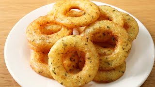 Best Garlic Flavor Garlic Potato Rings  Fried Potatoes  Potato Snacks [upl. by Furtek]