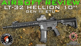 Airsoft Review 325 Lancer Tactical LT32 HELLION 10quot Gen III Nebula ETU AEG Airsoft Entrepot FR [upl. by Arnuad881]