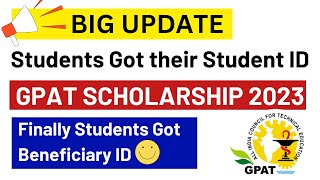 Finally Students Got their Student ID  GPAT Scholarship 2023 Big Update  GPAT Stipend 2023 [upl. by Nol]