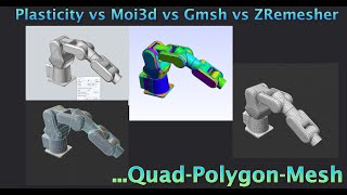 CAD Data to QuadPolygon Mesh Experiment  Moi3D vs Plasticity vs Gmesh vs Cinema4D zRemesher [upl. by Rebeka200]