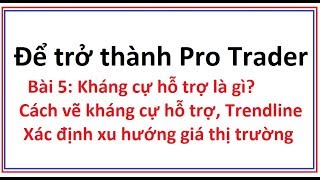 Để trở thành Pro Trader Bài 5 Kháng cự hỗ trợ là gì Lý thuyết cung cầu Cách vẽ đường trendline [upl. by Phiona320]