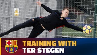 Training with MarcAndré ter Stegen [upl. by Gladine]