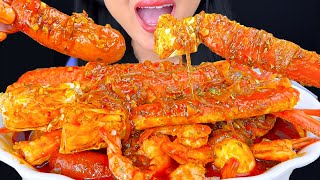 ASMR GIANT KING CRAB SEAFOOD BOIL WITH SAUSAGE Eating Sounds ASMR Phan [upl. by Chap]