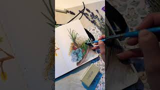 Adding some hint with watercolor pencils shortsvideo [upl. by Lori90]