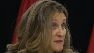 Chrystia Freeland on Alberta CPP proposal first home savings accounts – October 31 2023 [upl. by Vannie]