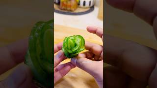 Cucumber flower design by hand flower food designe food decoration Asian street food cucumber [upl. by Htidirrem845]