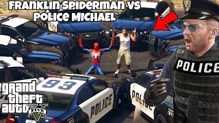 GTA 5 Franklin Spiderman and Michael Police Commissioner  Shinchan and Chop [upl. by Basir]