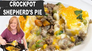 Crockpot Shepherds Pie Slow Cooker Ground Beef Recipe [upl. by Kristal]