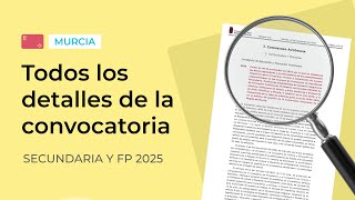 Convocatoria de Oposiciones Secundaria y FP 2025 en Murcia  CEN [upl. by Alleusnoc61]