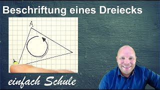 Beschriftung eines allgemeinen Dreiecks  Dreieck beschriften einfach erklärt [upl. by Suzette303]