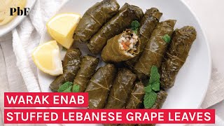 Warak Enab Stuffed Lebanese Grape Leaves  Vegan  Vegetarian [upl. by Eiznyl]