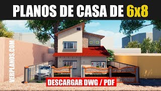 Planos de casa 🏡 de 2 pisos 4 dormitorios y 2 Baños ➜ DWG  PDF [upl. by Brennen]