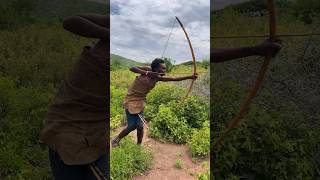 See how hadzabe hunt with handmade bows and arrows hadzabetribe africantribes [upl. by Amluz]