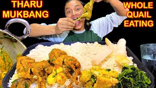 Eating 2 whole quail curry with quail eggs and white riceNepali mukbangCOOKWITHGSRAJA [upl. by Nancie]