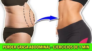 PERDER GRASA ABDOMINAL RÁPIDAMENTE  Ejercicios De 1 Minuto [upl. by Zipporah]