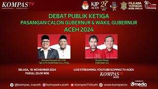 LIVE – Debat Publik Ketiga Calon Gubernur dan Wakil Gubernur Aceh 2024 [upl. by Furnary129]