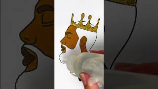 DIY glitter Beard King wear gold crown coloring ideas for kids kids king crown beard craft [upl. by Hewitt215]