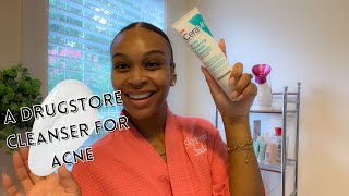 CeraVe Acne Foaming Cream Cleanser with 4 Benzoyl Peroxide Review  Demo [upl. by Maegan850]