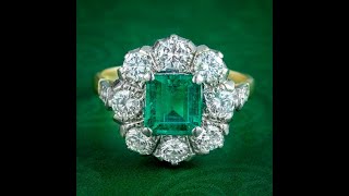 Vintage Emerald Diamond Cluster Ring 2ct Emerald [upl. by Akcired]