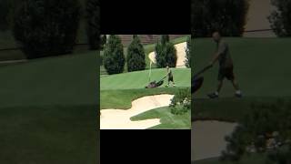 Mower Comes Out Of Nowhere  Almost Gets Hit golf golfer golflife [upl. by Esinev]