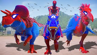 ALL SuperHero Dinosaurs Battle in Jurassic World Dinosaur Pro 8 SuperHero Team [upl. by Enad50]