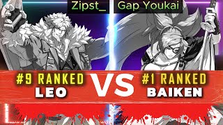 GGST ▰ Zipst 9 Leo Vs Gap Youkai 1 Baiken  Guilty Gear Strive High Level Replay 🔥 [upl. by Ahseenak]