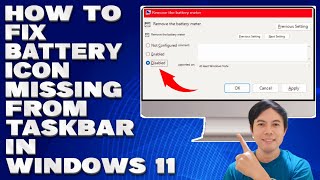 How To Fix Battery Icon Missing From Taskbar in Windows 11 Solution [upl. by Saxela]