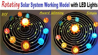 solar system working model with lights rotating  science project for exhibition  craftpiller [upl. by Clere637]