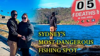 Survived Sydneys Most DANGEROUS Fishing Spot Bare Island Fort La Perouse [upl. by Ralli]