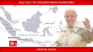 Dili Visit to children with disabilities 10 September 2024 Pope Francis [upl. by Esinad]