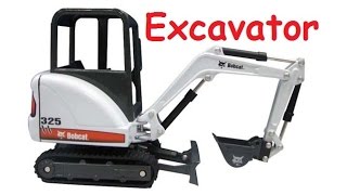 Bobcat 325 Mini Excavators Trucks Tractors Construction Bulldozers Videos Children Kids Song Toddler [upl. by Allerie]