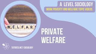 Private Welfare  A Level Sociology  Work Poverty amp Welfare [upl. by Asik]