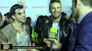 Adam Hagenbuch and John Brotherton of Fuller House  2017 Kids Choice Awards [upl. by Hsakiv]