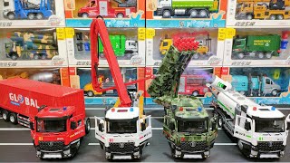 Diecast Trucks Of Container Truck Concrete Pump Truck Military Truck Dust Suppression Truck [upl. by Aniar660]