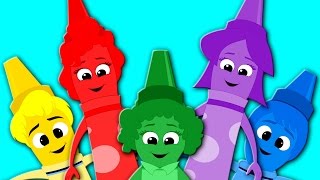 Five Little Crayons  Nursery Rhymes For Kids And Childrens  Learn Color Baby Songs kids tv [upl. by Joyann]