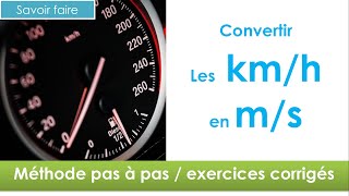 convertir les kmh en ms 📐  mathématiques collège niveau 5ème et plus [upl. by Aamsa43]