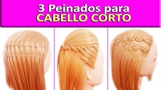 3 Peinados para Pelo Corto 💓 Trenzas para Cabello Largo Faciles [upl. by Annoyk]