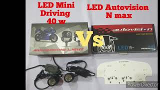 Lampu Led Mini Driving VS Lampu Led Autovision N max old [upl. by Eaves]