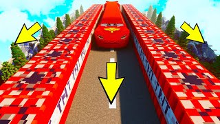 🔴Long Cars  PIXAR CARS vs TNT Explosions Giant Speedbumps amp Crazy Stairs in Teardown [upl. by Argent]